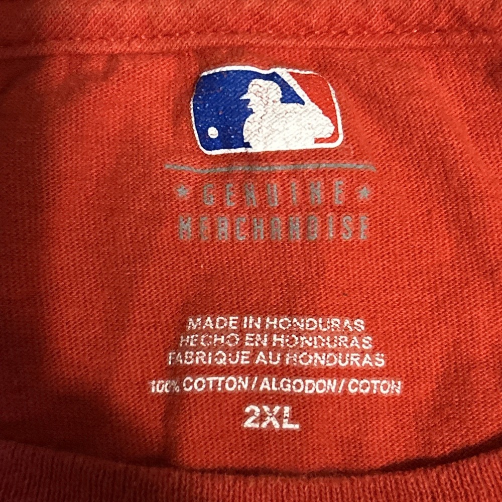 Texas Rangers, Red Short Sleeve 2XL T-shirt Blue/white Logo 2008 - Picture 2 of 4